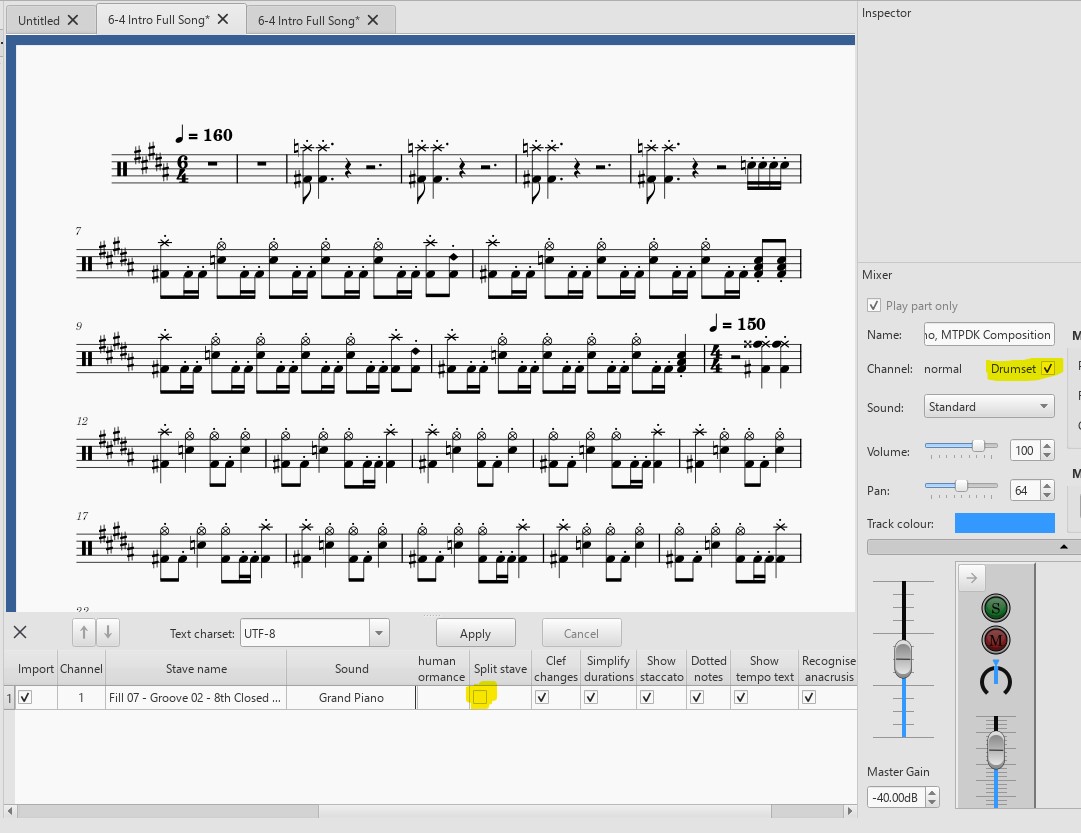 Importing midi drums to musescore need help! MuseScore
